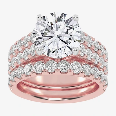 Signature By Modern Bride (H-I / Si1-Si2) Womens 5 CT. T.W. Lab Grown White Diamond 14K Gold Round Bridal Set