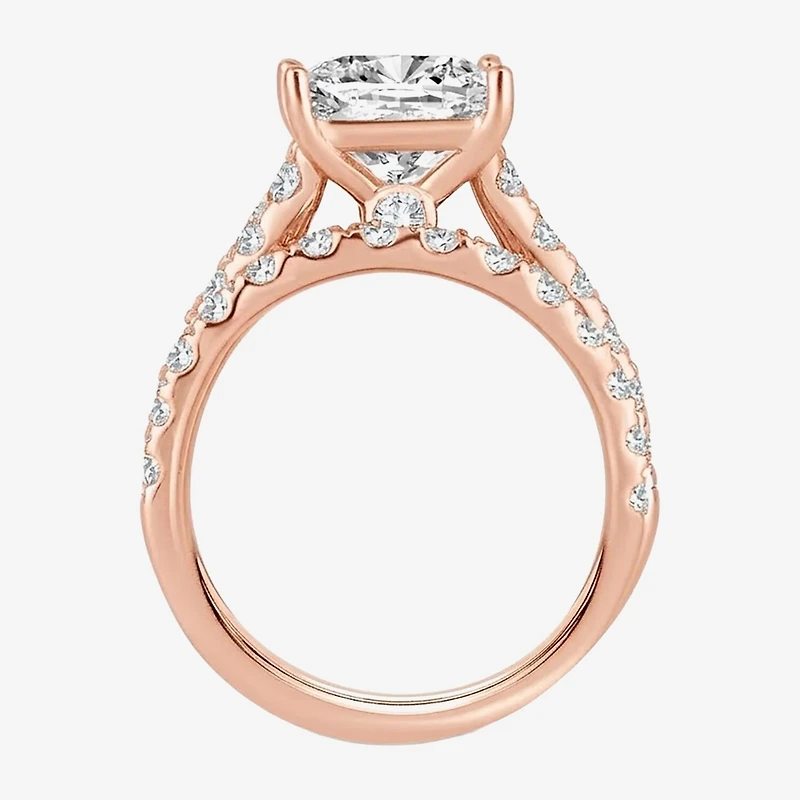 (H-I / SI1-SI2) Signature By Modern Bride Womens 5 CT. T.W. Lab Grown White Diamond 14K Gold Princess Bridal Set
