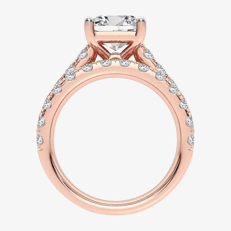 (H-I / SI1-SI2) Signature By Modern Bride Womens 5 CT. T.W. Lab Grown White Diamond 14K Gold Emerald Bridal Set