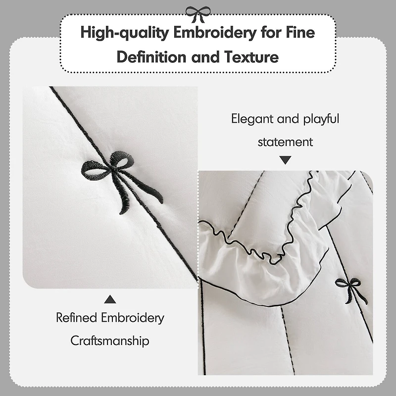 Intelligent Design Florence Embroidered Ruffle Easy Care Quilt Set