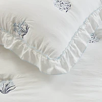 Intelligent Design Arya Floral Embroidered Ruffle Easy Care Quilt Set