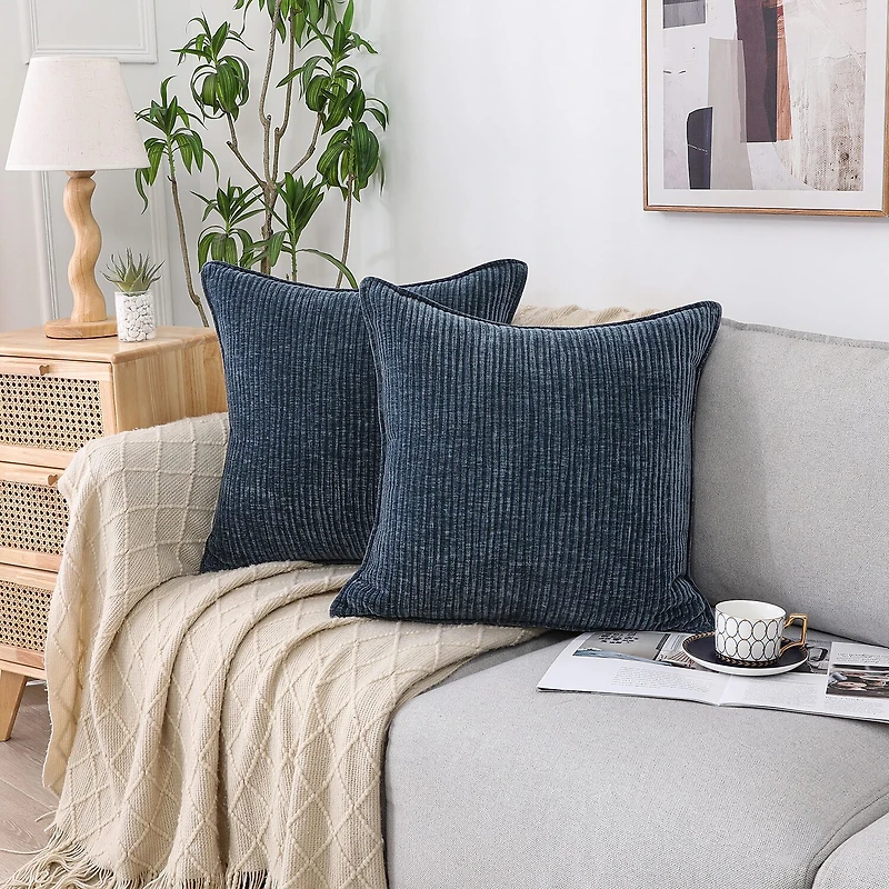 Regal Home Lila Ribbed Down Alt 20x20 Square Throw Pillow