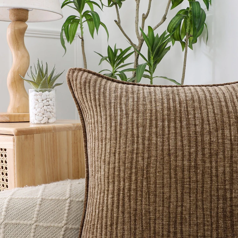 Regal Home Lila Ribbed Down Alt 20x20 Square Throw Pillow