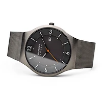 Bering Solar Mens Gray Mesh Bracelet Watch-14440-077