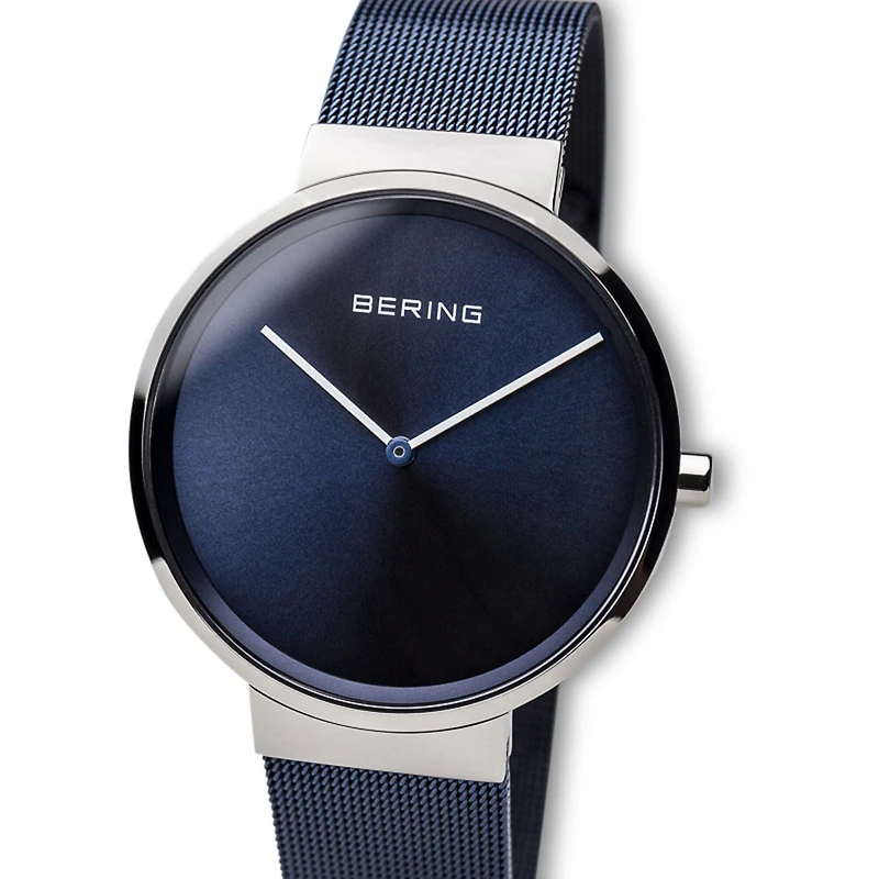 Bering Mens Blue Mesh Bracelet Watch-14539-307
