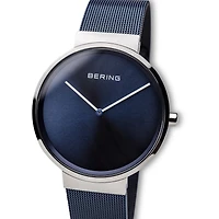 Bering Mens Blue Mesh Bracelet Watch-14539-307