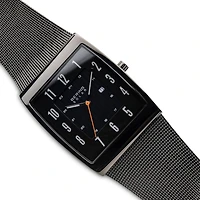 Bering Solar Mens Gray Stainless Steel Bracelet Watch 16433-377