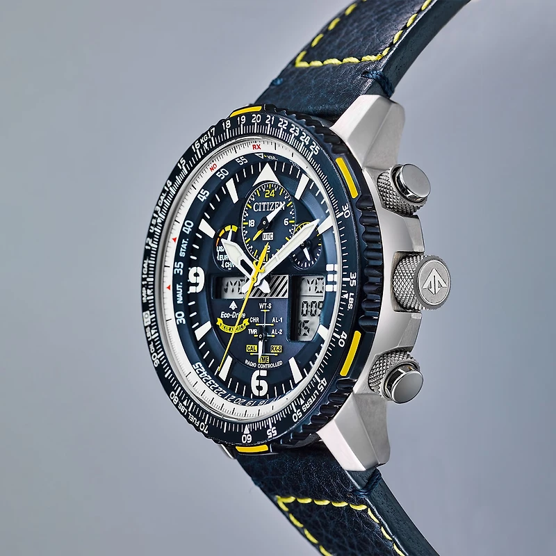 Citizen Promaster Skyhawk A-T Mens Blue Leather Strap Watch Jy8078-01l