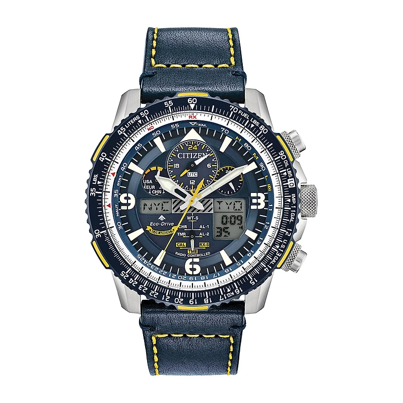 Citizen Promaster Skyhawk A-T Mens Blue Leather Strap Watch Jy8078-01l