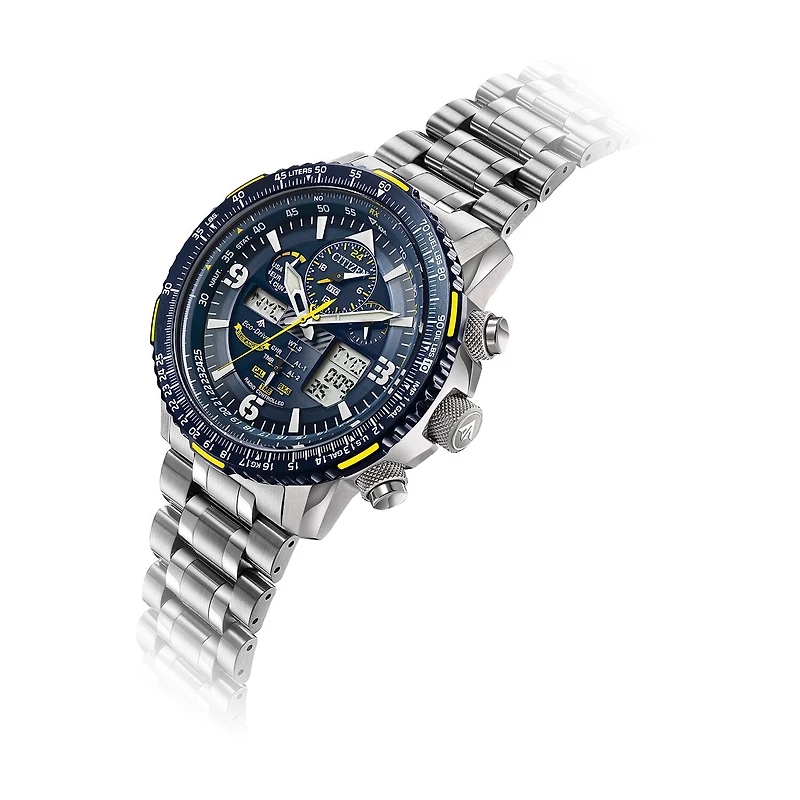 Citizen Promaster Skyhawk A-T Mens Silver Tone Stainless Steel Bracelet Watch Jy8078-52l