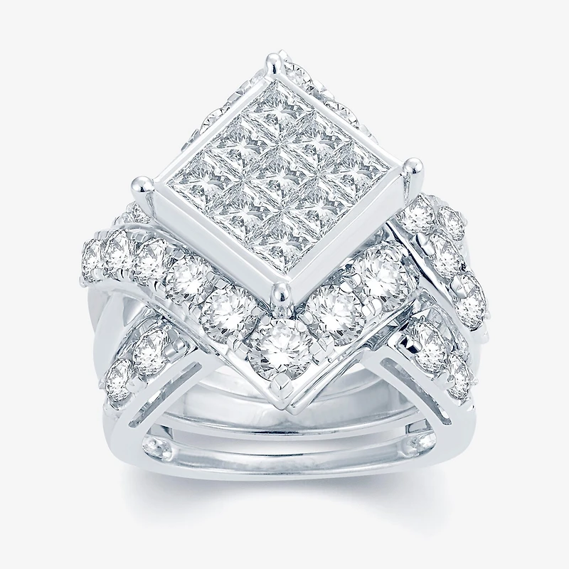5 CT.T.W. Natural Diamond 14K White Gold Multi-Top Bridal Set