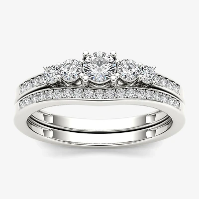 1 CT.T.W. Natural Diamond 14K Gold Bridal Ring Set
