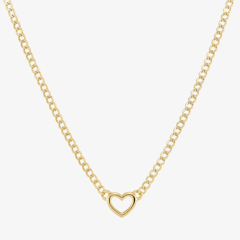 Gold Addiction Womens 14K Gold Heart 18 Inch Pendant Necklace