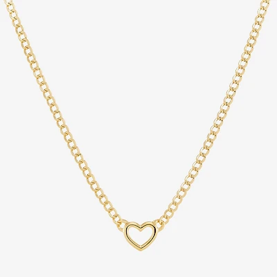 Gold Addiction Womens 14K Gold Heart 18 Inch Pendant Necklace
