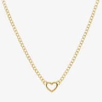 Gold Addiction Womens 14K Gold Heart 18 Inch Pendant Necklace