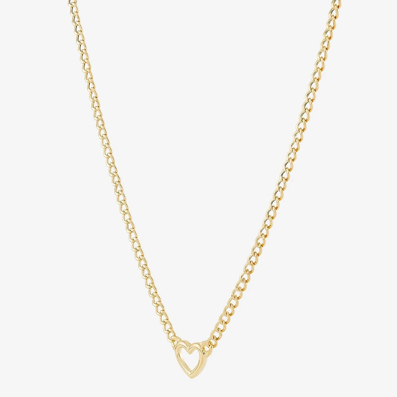 Gold Addiction Womens 14K Gold Heart 18 Inch Pendant Necklace