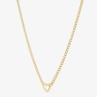 Gold Addiction Womens 14K Gold Heart 18 Inch Pendant Necklace