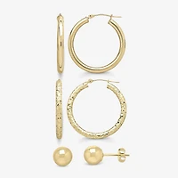 3 Piece 10K Gold  Earring Set