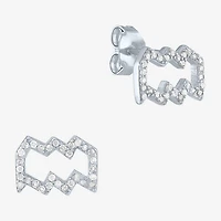Diamond Addiction Lab-Grown (G-H / SI2-I1) Zodiac Stud Earrings Sterling Silver