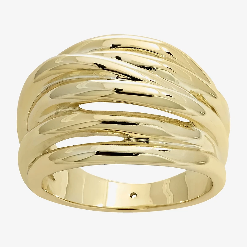 Sparkle Allure Intertwined Womens 14K Gold Over Brass Cocktail Ring