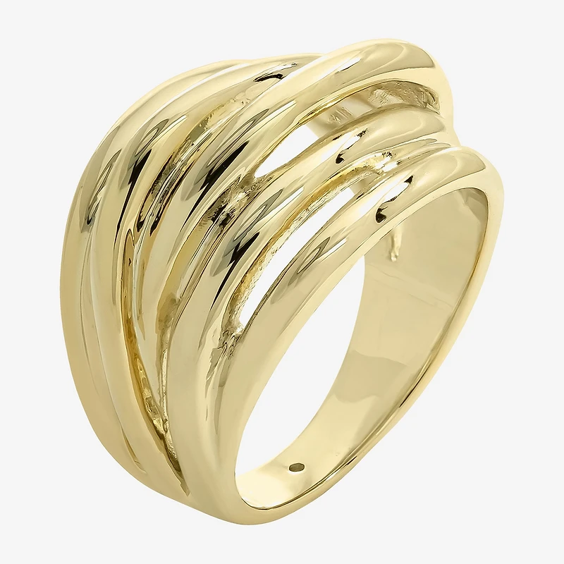 Sparkle Allure Intertwined Womens 14K Gold Over Brass Cocktail Ring