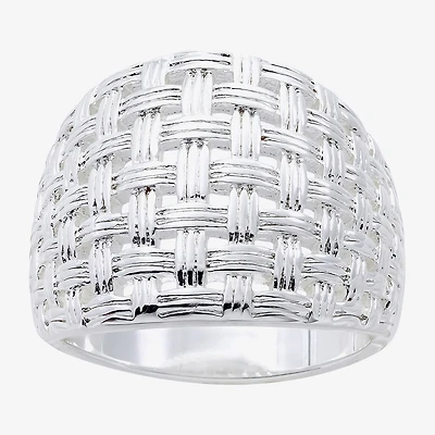 Sparkle Allure Womens 5MM Pure Silver Over Brass Band