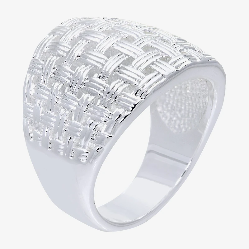 Sparkle Allure Womens 5MM Pure Silver Over Brass Band