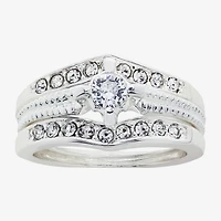 Sparkle Allure Womens Cubic Zirconia Pure Silver Over Brass Solitaire Bridal Set