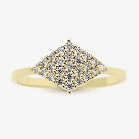 Sparkle Allure Womens Cubic Zirconia 14K Gold Over Brass Diamond Delicate Promise Ring
