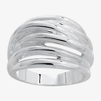 Sparkle Allure Intertwined Womens Pure Silver Over Brass Cocktail Ring