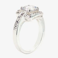 Sparkle Allure Womens Cubic Zirconia Pure Silver Over Brass Round Halo Engagement Ring