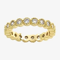 Sparkle Allure Womens 2.5MM Cubic Zirconia 14K Gold Over Brass Round Eternity Band