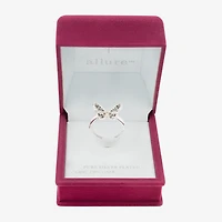 Sparkle Allure Womens Multi Color Crystal Pure Silver Over Brass Butterfly Cocktail Ring