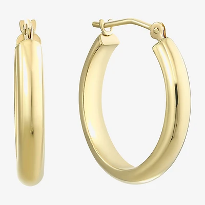 14K Gold Thick Hoop Earrings 