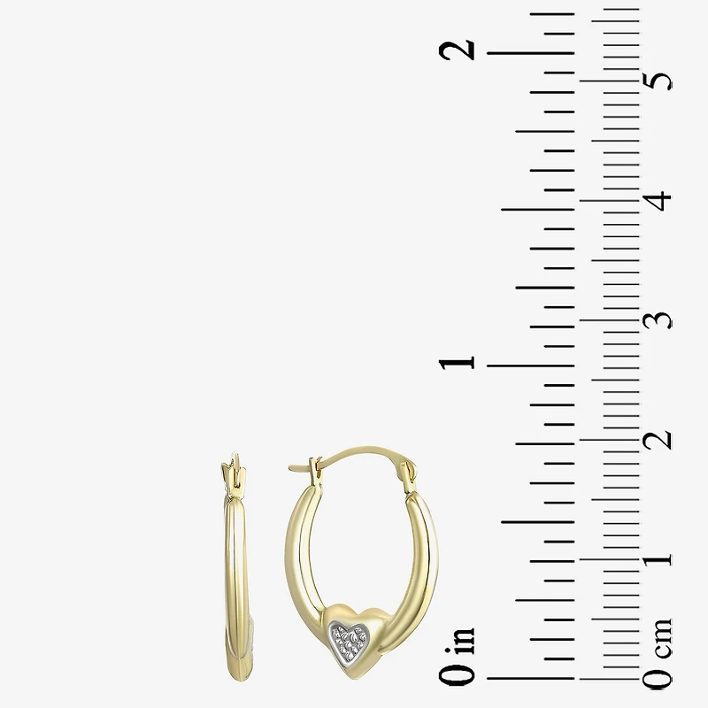 Womens 14K Two Tone Gold 17mm Round Hoop Earrings