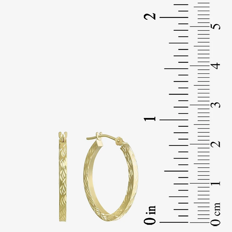 Diamond-Cut 14K Gold 18mm Hoop Earrings