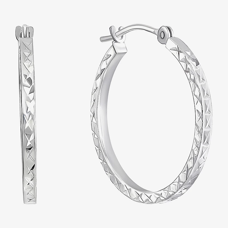 14K Gold Square-Cut Hoop Earrings