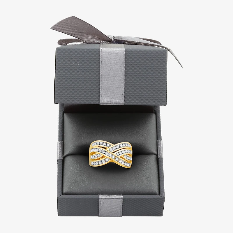 Womens 1 CT. T.W. Lab Grown White Diamond 14K Gold Over Silver Sterling Band