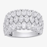 (G / Si2) Womens 4 CT. T.W. Lab Grown White Diamond 10K Gold Anniversary Band