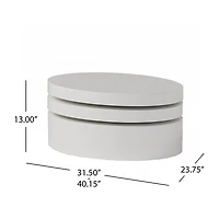 Oval Rotatable Coffee Table