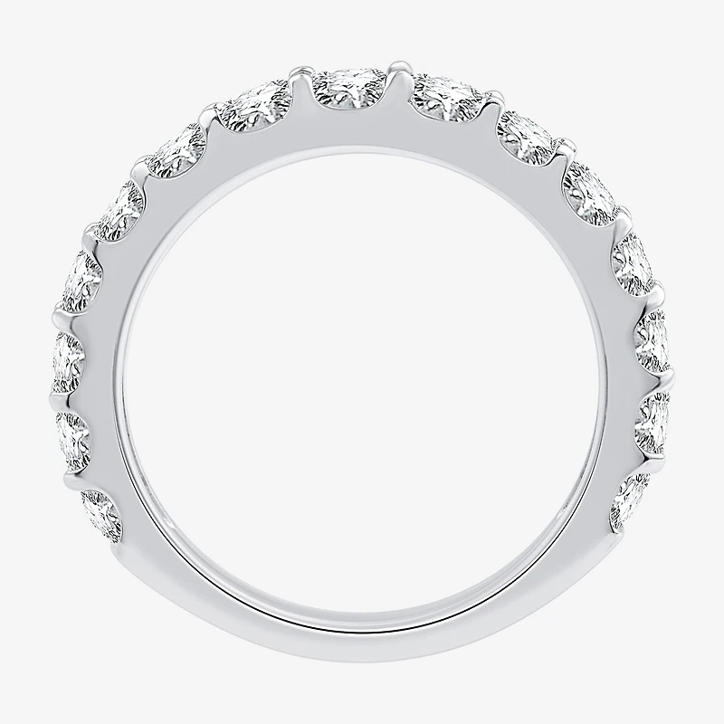 (G / Si1-Si2) Womens 1 1/2 CT. T.W. Lab Grown White Diamond 10K Gold Wedding Band