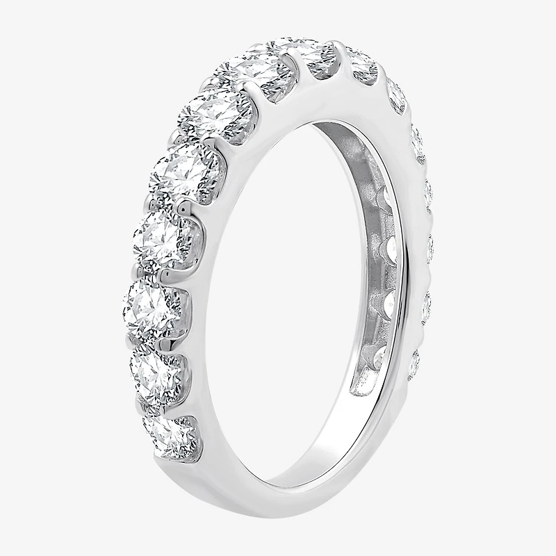 (G / Si1-Si2) Womens 2 CT. T.W. Lab Grown White Diamond 10K Gold Wedding Band