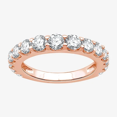 (G / Si1-Si2) Womens 2 CT. T.W. Lab Grown White Diamond 10K Gold Wedding Band