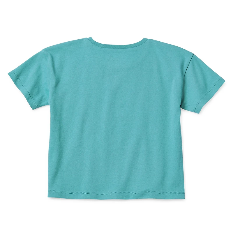 Okie Dokie Active Girls Round Neck Short Sleeve T-Shirt