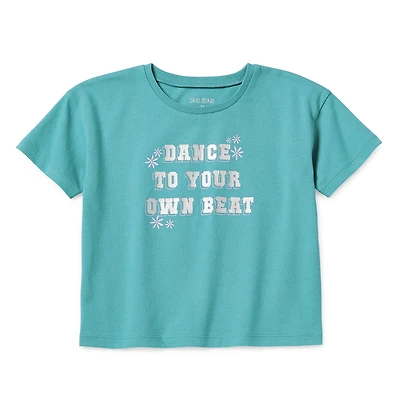 Okie Dokie Active Girls Round Neck Short Sleeve T-Shirt