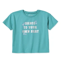 Okie Dokie Active Girls Round Neck Short Sleeve T-Shirt