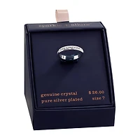 Sparkle Allure Womens 3MM Crystal Pure Silver Over Brass Hypoallergenic Band