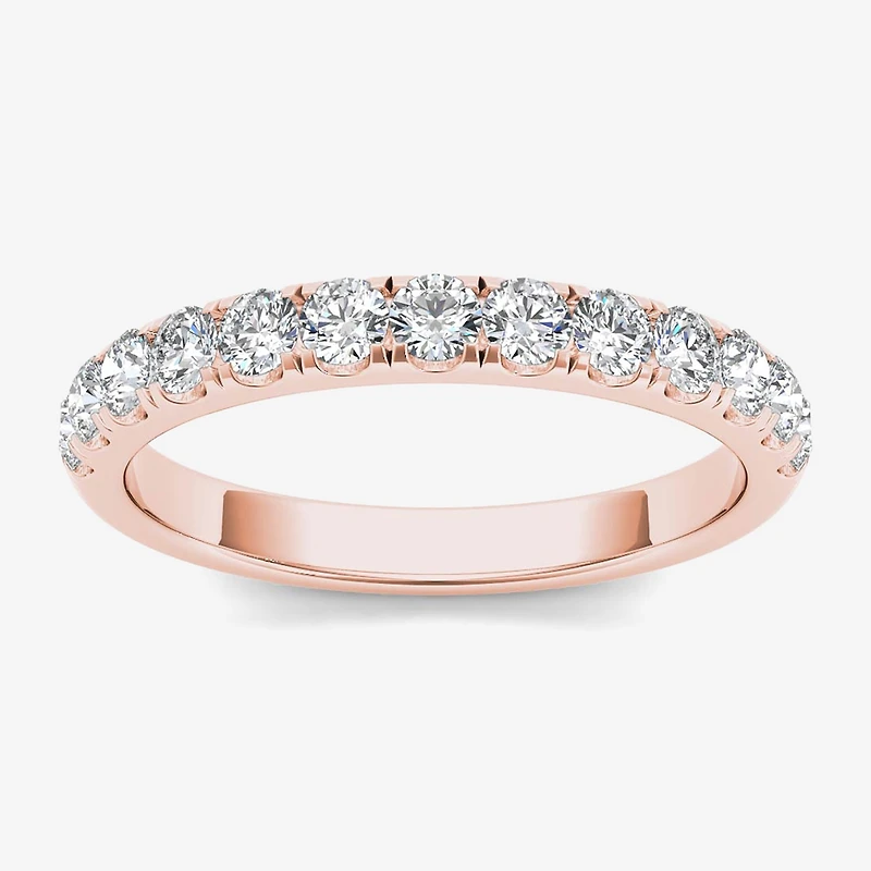 Womens 2MM 1/ CT. T.W. Natural White Diamond 14K Gold Wedding Band
