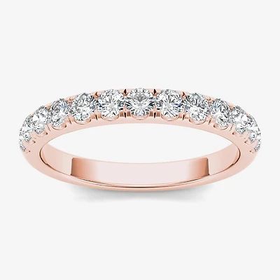 Womens 2MM 1/ CT. T.W. Natural White Diamond 14K Gold Wedding Band