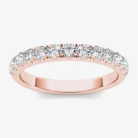Womens 2MM 1/ CT. T.W. Natural White Diamond 14K Gold Wedding Band